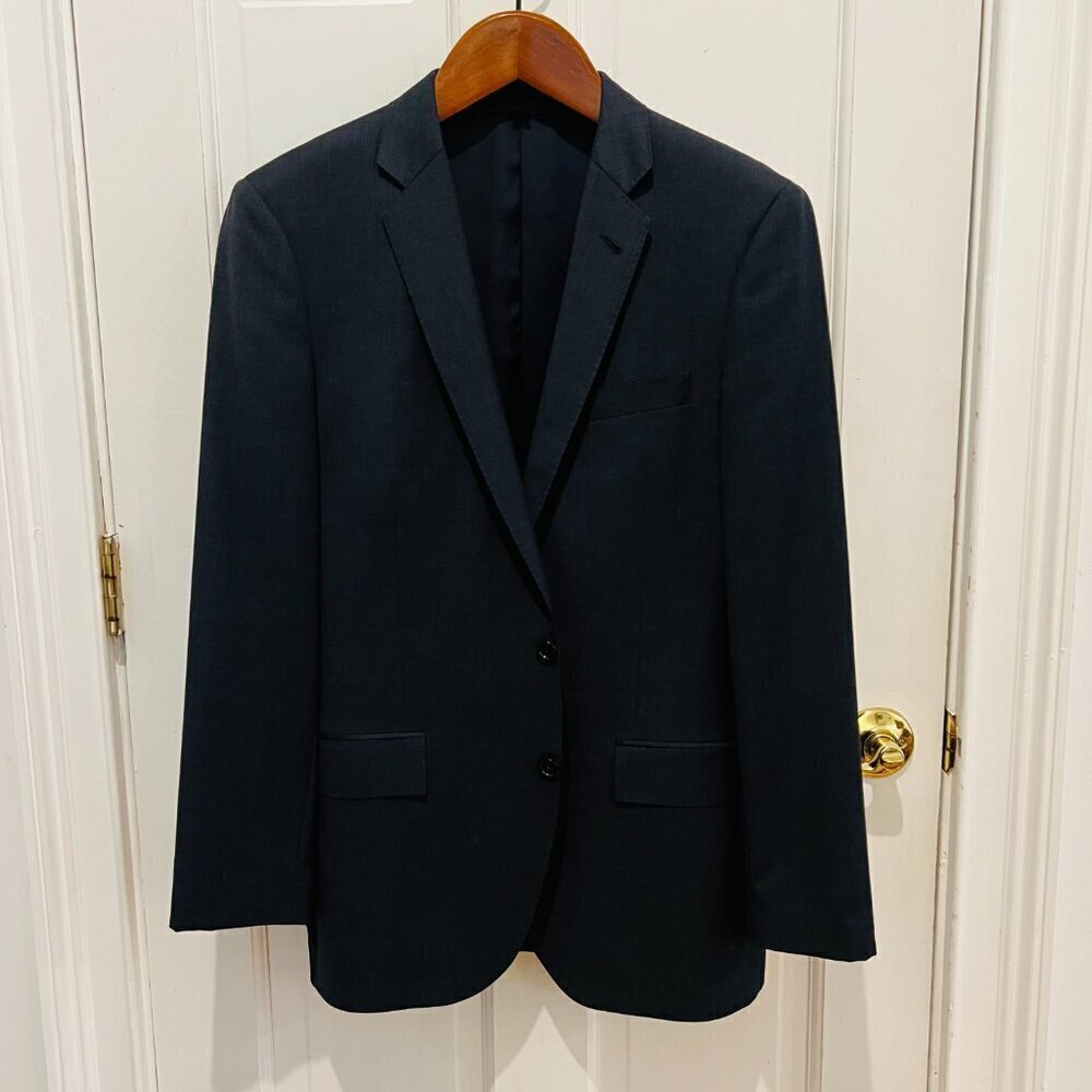 Mens 40 R J CREW Ludlow X Tollegno 1900 Solid Charcoal Grey Wool Suit Jacket - Picture 11 of 16